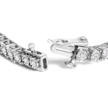 Load image into Gallery viewer, .925 Sterling Silver 3.0 Cttw Lab Grown Diamond Illusion-Set Miracle Plate Tennis Bracelet (G-H Color, VS1-VS2 Clarity) - Size 7.25"
