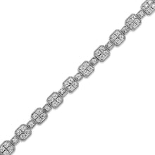 将图片加载到图库查看器，10K White Gold 2.0 Cttw Diamond Square Link Bracelet (J-K Color, I2-I3 Clarity) - Size 7.25"
