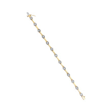 将图片加载到图库查看器，10K Yellow Gold Plated .925 Sterling Silver 1.0 Cttw Miracle Set Diamond Bezel Style Station Link Bracelet (H-I Color, I3 Clarity) - Size 7"

