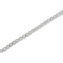 Load image into Gallery viewer, .925 Sterling Silver 1.0 Cttw Diamond Miracle-Set Square Milgrain 7" Link Tennis Bracelet (I-J Color, I3 Clarity)
