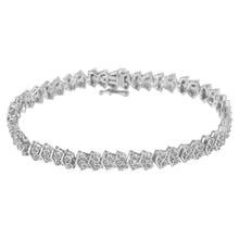 将图片加载到图库查看器，.925 Sterling Silver 1.0 cttw Diamond "Arrow" Shape Tennis Link Bracelet (I-J Color, I3 Clarity) -7.25"

