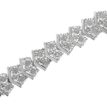 将图片加载到图库查看器，.925 Sterling Silver 1.0 cttw Diamond "Arrow" Shape Tennis Link Bracelet (I-J Color, I3 Clarity) -7.25"
