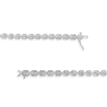 Load image into Gallery viewer, .925 Sterling Silver 1/10 cttw Miracle-Set Round-Cut Diamond "X" Link Tennis Bracelet (I-J color, I2-I3 clarity) - 7.25"
