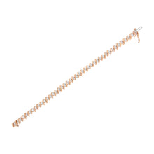 Load image into Gallery viewer, 14KT Rose Gold Plated Sterling Silver Diamond S Link Tennis Bracelet (2 cttw, J-K Color, I1-I2 Clarity) - Size 7.5"
