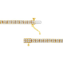 Load image into Gallery viewer, 14K Yellow Gold Plated .925 Sterling Silver 3.0 Cttw Diamond Link Bracelet (K-L Color, I2-I3 Clarity) - 7.25"
