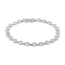 Load image into Gallery viewer, .925 Sterling Silver 2.0 Cttw Round Diamond Link Bracelet (G-H Color, I1-I2 Clarity) - 7.25"
