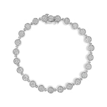 Load image into Gallery viewer, .925 Sterling Silver 2.0 Cttw Round Diamond Link Bracelet (G-H Color, I1-I2 Clarity) - 7.25"
