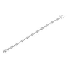 Load image into Gallery viewer, .925 Sterling Silver 2 1/2 Cttw Diamond Pear Shaped and Bezel Link Bracelet (I-J Color, I2-I3 Clarity) - 7.5 "
