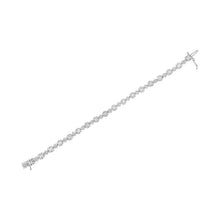 Load image into Gallery viewer, 10K White Gold 4.0 cttw Brilliant Round-cut and Baguette Diamond Floral Cluster Link Bracelet (I-J Clarity, I1-I2 Color) - Size 7"
