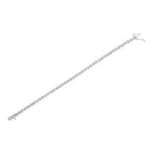 Load image into Gallery viewer, .925 Sterling Silver 1/2 Cttw Miracle Set Round Diamond Bezel Design Link Bracelet (I-J Color, I2-I3 Clarity) - 7.25"

