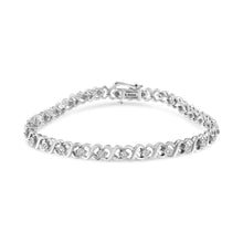 Load image into Gallery viewer, .925 Sterling Silver 1/3 Cttw Miracle Plate Round-Cut Diamond Infinity Link Bracelet  (I-J Color, I3 Clarity)  - Size 7.25"
