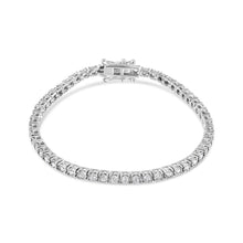 Load image into Gallery viewer, 14K White Gold 2.0 Cttw Miracle Set Round-Cut Lab Grown Diamond Illusion 7" Tennis Bracelet (F-G Color, VS2-SI1 Clarity)

