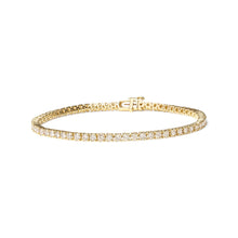 Load image into Gallery viewer, 14K Yellow Gold 6.0 Cttw Classic 4 Prong Set Round Brilliant Cut Diamond Tennis Bracelet (K-L Color, VS2-SI1 Clarity) - 7.25"
