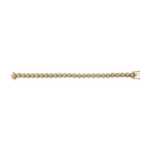 Load image into Gallery viewer, 14K Yellow Gold Plated .925 Sterling Silver 3 9/10 Cttw Diamond Buttercup Style Tennis Bracelet

