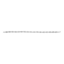 Load image into Gallery viewer, .925 Sterling Silver Diamond Accent Heart Link Bracelet (I-J Color, I3 Clarity) - 7.25"
