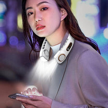 将图片加载到图库查看器，6000Mah Hanging Neck Fan Portable Cooler Fan USB Leafless Neckband Fan 78 Surround Air Outlets 2000mAh Rechargeable Mini Fan Rechargeable Bladeless Neck Fan Personal Cooling Fan with 3 Wind Speeds for Travel
