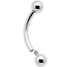 Load image into Gallery viewer, 14G 7/16 Grade 23 Titanium 4mm Internal Thread Curved Barbell
