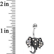 Load image into Gallery viewer, Pink Faux Opal Elegant Elephant Head Belly Ring
