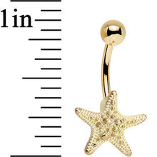 将图片加载到图库查看器，Gold PVD Undersea Studded Starfish Belly Ring
