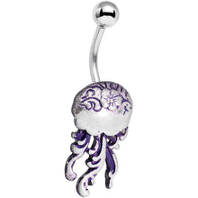 Load image into Gallery viewer, Purple Swirl Simply Seaworthy Jellyfish Belly Ring
