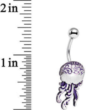 Load image into Gallery viewer, Purple Swirl Simply Seaworthy Jellyfish Belly Ring
