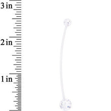 将图片加载到图库查看器，Clear Ultra Glitter Glamour PTFE Pregnancy Belly Ring
