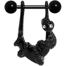 将图片加载到图库查看器，16G 3/8 Black Plated Coiled Snake Right Dangle Cartilage Earring
