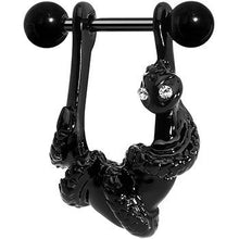 将图片加载到图库查看器，16G 3/8 Black Plated Coiled Snake Right Dangle Cartilage Earring
