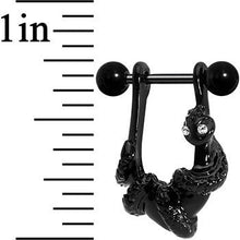 将图片加载到图库查看器，16G 3/8 Black Plated Coiled Snake Right Dangle Cartilage Earring
