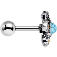 Load image into Gallery viewer, 16G 1/4 Faux Turquoise Bohemian Flower Tragus Cartilage Earring
