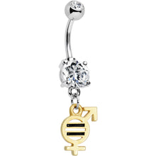 将图片加载到图库查看器，Clear Gem Coexist Gender Equality Dangle Belly Ring

