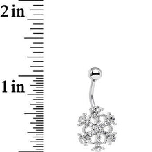 Load image into Gallery viewer, Clear Gem Winter Wonderland Snowflake Belly Ring

