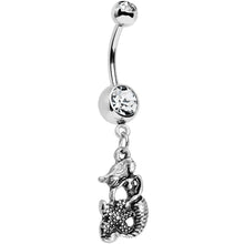 Load image into Gallery viewer, Clear Gem Miss Mermaid and Mr Starfish Dangle Belly Ring
