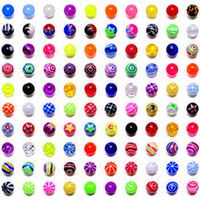 Load image into Gallery viewer, UV Acrylic Ball Steel Barbell Belly Button Ring Set of 100

