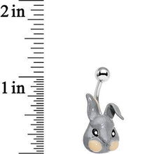 将图片加载到图库查看器，Glitter Gray Happy Easter Bunny Rabbit Belly Ring
