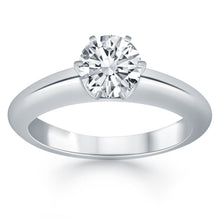 将图片加载到图库查看器，14k White Gold Solitaire Cathedral Engagement Ring
