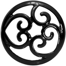 Load image into Gallery viewer, 28mm Steel Black Filigree Duet Heart Saddle Plug Set
