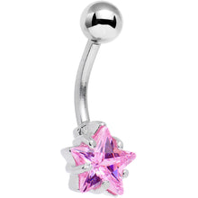 将图片加载到图库查看器，Pink Gem Shoot for the Star Belly Button Ring
