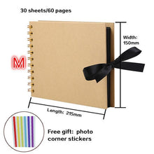 将图片加载到图库查看器，60/80 Pages Photo Albums Scrapbook Paper  Craft Album Scrapbooking Picture Album for Wedding Anniversary Gifts Memory Scrapbook Albums Family Anniversary Gift For Couple
