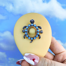 Load image into Gallery viewer, 14G 3/4 Faux Turquoise See Ya Sea Turtle Nipple Shield Set
