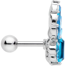 Load image into Gallery viewer, 16G 1/4 Aqua Gem Tiara Flower Cartilage Tragus Earring
