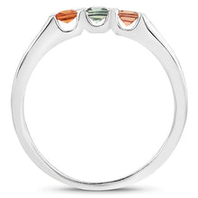 将图片加载到图库查看器，0.68 Carat Genuine Multi Sapphire .925 Sterling Silver Ring
