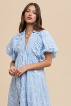 Load image into Gallery viewer, Floral Smock Detail Puff Sleeve Summer Dress – Feminine Floral Smocked Puff Sleeve Dress with Delicate Details for Casual and Special Occasions
