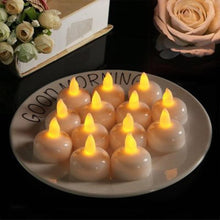 将图片加载到图库查看器，6/12PCS Floating Candle Lights LED Floating Candles Flameless Tea Lights Warm Yellow Battery Operated Waterproof Decoration for Wedding Thanksgiving Christmas Waterproof Flameless on Water Candles LED Tea Light Wedding Party Decorative
