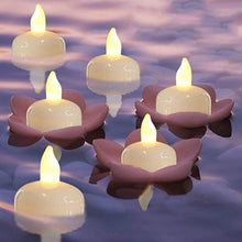 将图片加载到图库查看器，6/12PCS Floating Candle Lights LED Floating Candles Flameless Tea Lights Warm Yellow Battery Operated Waterproof Decoration for Wedding Thanksgiving Christmas Waterproof Flameless on Water Candles LED Tea Light Wedding Party Decorative
