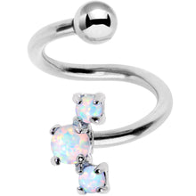 将图片加载到图库查看器，White Synthetic Opal Cluster Spiral Twister Top Mount Belly Ring
