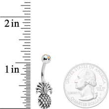 Load image into Gallery viewer, Clear Gem Tropical Pineapple Pizzazz Belly Ring
