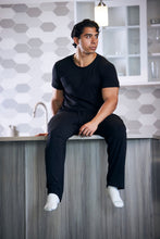 Load image into Gallery viewer, Men's Soft Bamboo Lounge Pajama Set - Short Sleeve Top &amp; Pants
