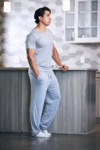 Load image into Gallery viewer, Men's Soft Bamboo Lounge Pajama Set - Short Sleeve Top &amp; Pants
