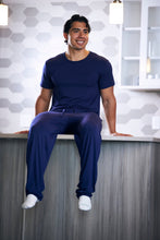 Load image into Gallery viewer, Men's Soft Bamboo Lounge Pajama Set - Short Sleeve Top &amp; Pants
